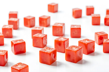 Red Cubes on White Background