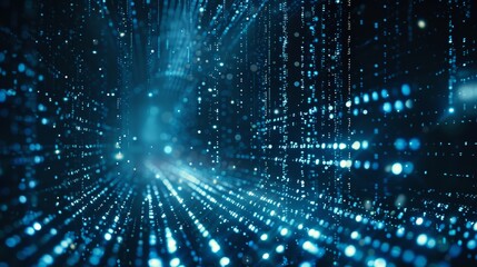 Obraz premium Abstract digital background with shining light particles resembling data flow and technology in a futuristic environment.