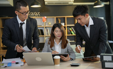 Asia business meeting   consultations of business people in the company's meeting room. 