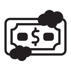 money laundering glyph icon