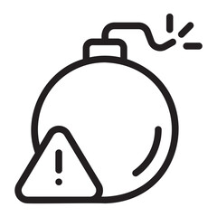 bomb line icon