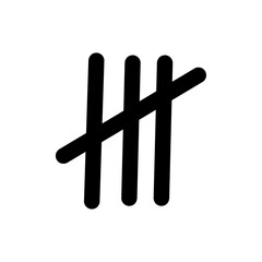 Tally marks count or prison wall sticks lines counter. hash marks icons of jail or desert island lost day tally numbers counting in slash lines. prison. vector illustration