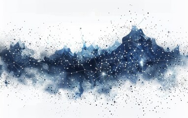 Abstract cosmic watercolor art with blue and white splashes creating a mesmerizing galaxy effect with star-like patterns.