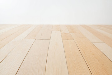 Naklejka premium Empty White Wall with Wooden Floor
