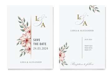 Decorative floral foliage ornamentation for wedding invitations infuses your stationery with natural elegance, evoking the romance and beauty of blooming gardens