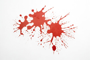 Red Blood Spatter On White Background