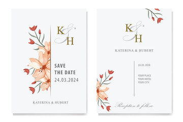 Decorative floral foliage ornamentation for wedding invitations infuses your stationery with natural elegance, evoking the romance and beauty of blooming gardens