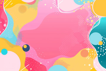Animated shapes in a whimsical abstract pop style with vibrant bubblegum colors.