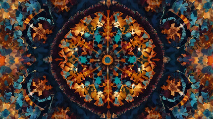 Fototapeta premium An abstract colorful kaleidoscopic design, Background and wallpaper style 