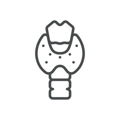 Fototapeta premium Thyroid Icon. Simple Isolated Line Illustration of Human Thyroid Gland, Representing Endocrinology, Hormonal Health, and Gland Function. Perfect for Medical and Healthcare Applications.