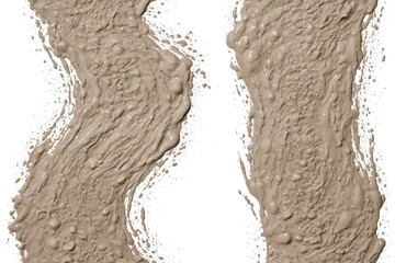 Abstract Beige Mud Splashes On White Background