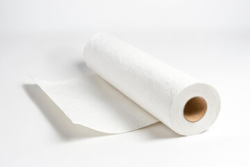 Fototapeta premium Roll of White Paper on White Background