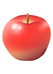 赤いりんごのイラスト（主線なし）