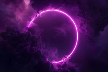 Obraz premium Warm concert ambiance crafted with tan smoke and striking vibrant purple neon.