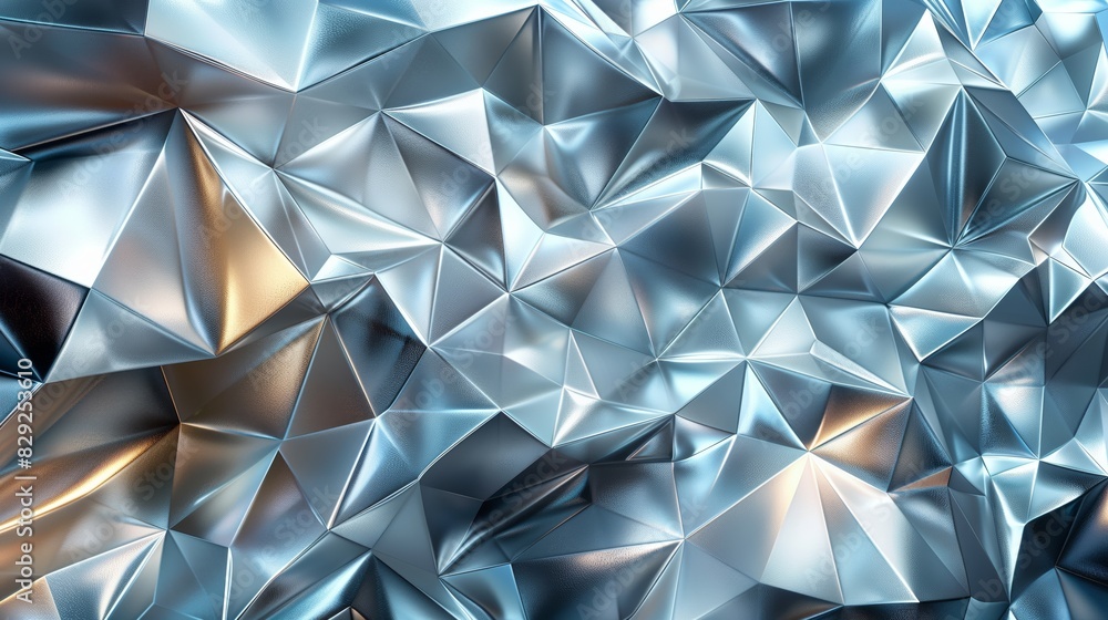 Poster faceted metallic geometric pattern. abstract background featuring a faceted metallic geometric patte