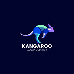 Vector Logo Illustration kangaroo Gradient Colorful Style
