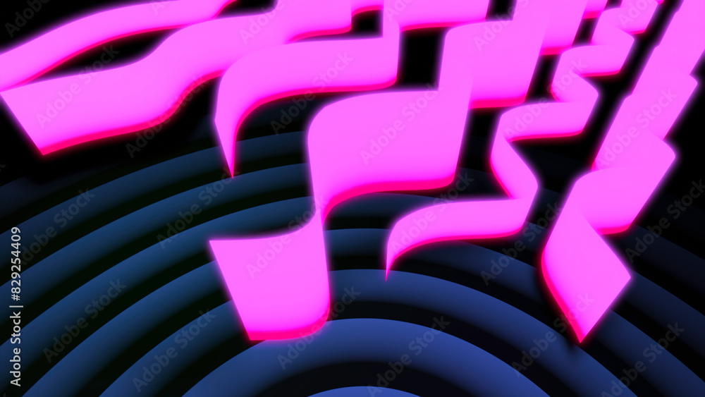 Poster moving wavy lines on spiral background. design. animation with moving wavy stripes in space. wavy st
