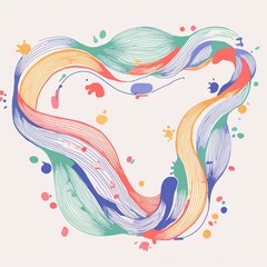 Obraz premium A mesmerizing abstract shape with fluid, interlocking curves in vibrant shades