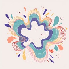 Obraz premium A mesmerizing abstract shape with fluid, interlocking curves in vibrant shades