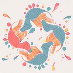 Obraz premium A mesmerizing abstract shape with fluid, interlocking curves in vibrant shades