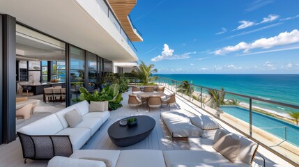 An oceanfront condominium with a rooftop terrace and panoramic ocean views