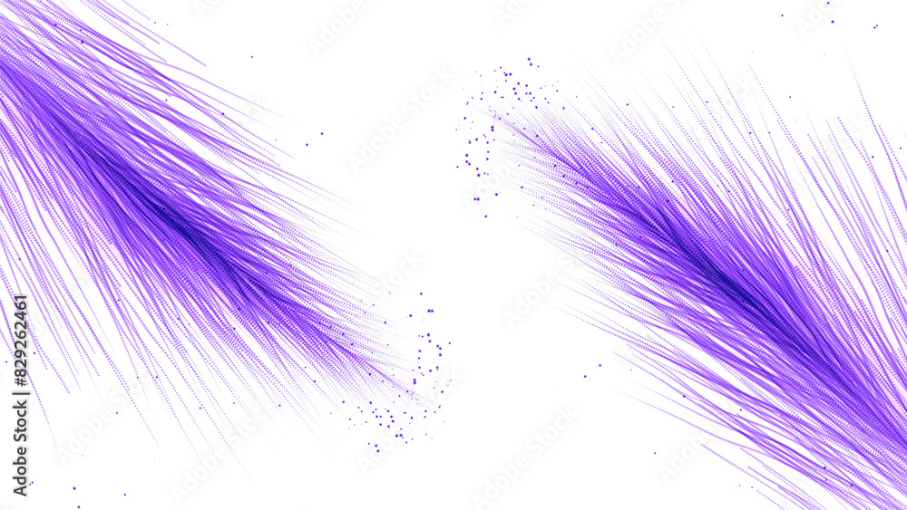 Poster abstract delicate feathers created by many narrow lines. motion. flying particles and sketch like dr