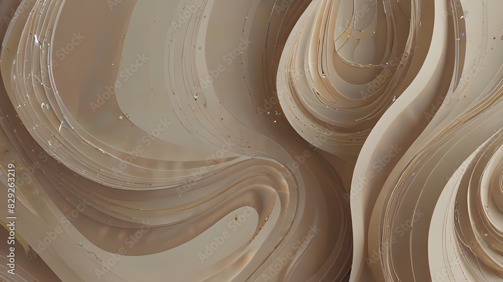 Poster minimalist swirls and curves in neutral tones, generative ai generative ai