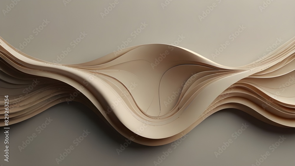 Poster minimalist swirls and curves in neutral tones, generative ai generative ai