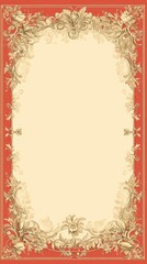 Elegant Classic Guilloche Border for Diploma or Certificate: Detailed Vector Design，frame with red and gold ornaments