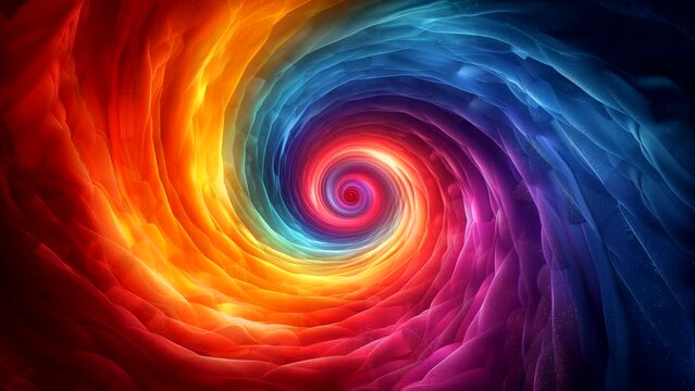 Colorful abstract watercolor spiral moving, looping time-lapse animation background.