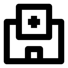 Obraz premium hospital building line medical icon