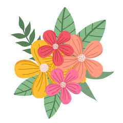 Spring flower arrangement illustration