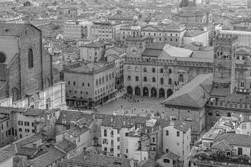 Bologna oldtown city skyline, cityscape of Italy