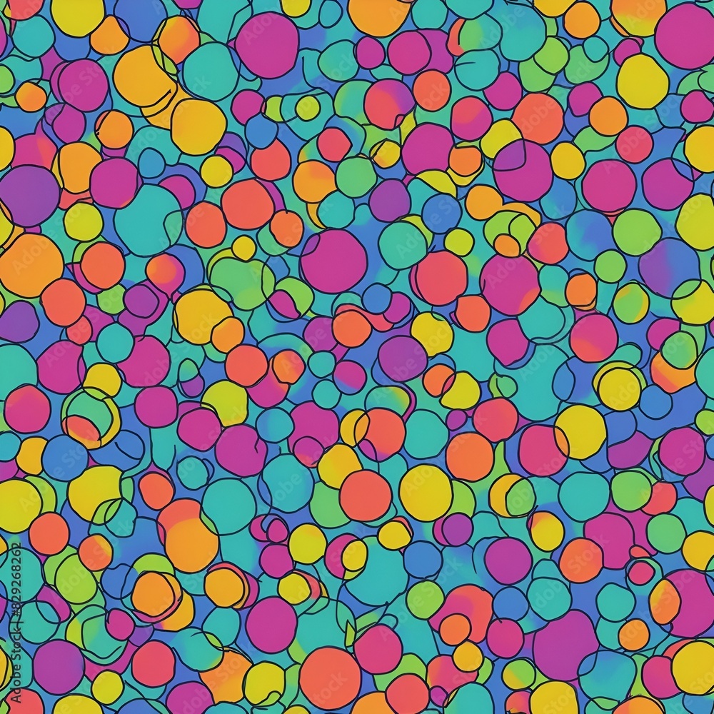 Poster abstract background with circles seamless color full with polkadot pattern