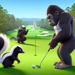 動物たちのゴルフコンペ、ユニークな人たち