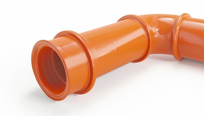 Plastic sewer pipe on white background