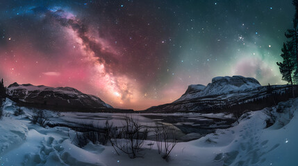 A beautiful night sky with a large milky way in the background