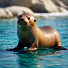 Fototapeta premium sea lion on the beach