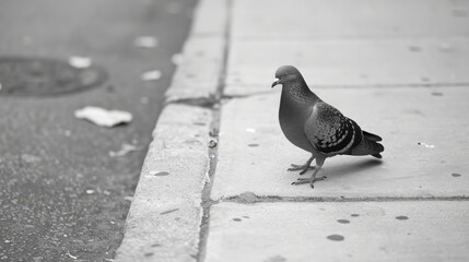 A commonplace pigeon on a sidewalk