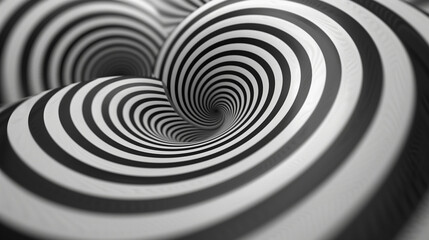 A series of rotating spirals creating a mesmerizing optical illusion. The continuous motion of the spirals draws the viewer's attention and creates a hypnotic effect.
