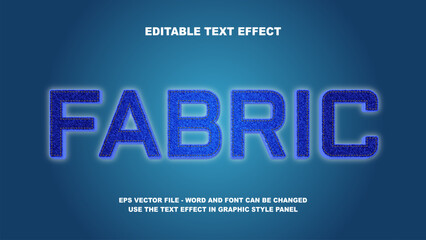 Editable Text Effect Fabric 3D Vector Template