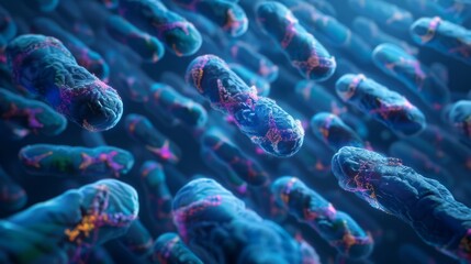 Obraz premium a petri dish with blue bacterial colonies growing on a clear, jelly-like substance.