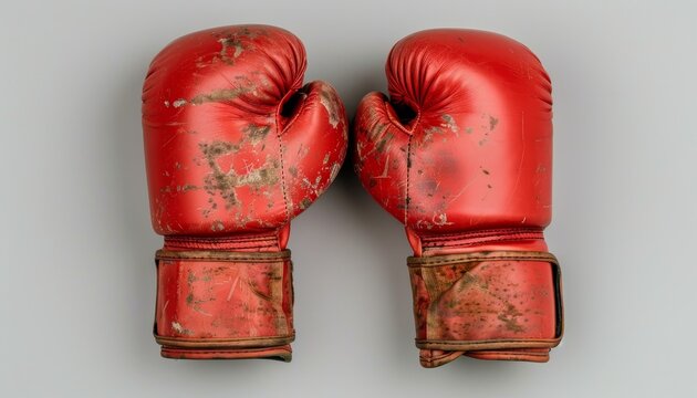 red gloves on a white backdrop