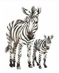 Zebra Family Illustration