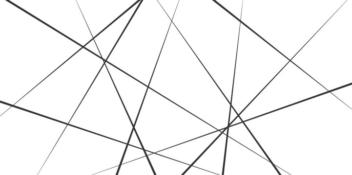 Random chaotic lines abstract geometric pattern.  Black chaotic lines of modern design. 