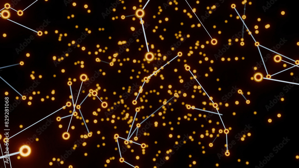 Poster abstract digital connection moving dots and lines. design. technology background, network connection