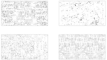 Grunge textures set. Grungy dirty distressed textures set.