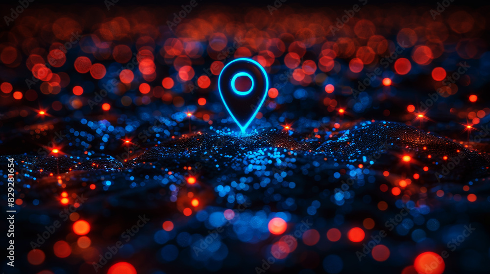 Poster pin location icon for navigation or map, generative ai