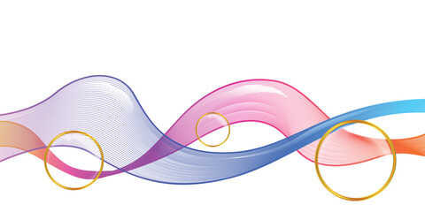 Abstract flow of  colorful dynamic waves design decoration
