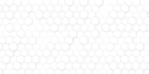 Geometric abstract background with white mosaic hexagon pattern. Vector file.